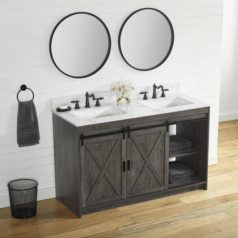 Sand & Stable Jillian 54'' Freestanding Double Bathroom Vanity with